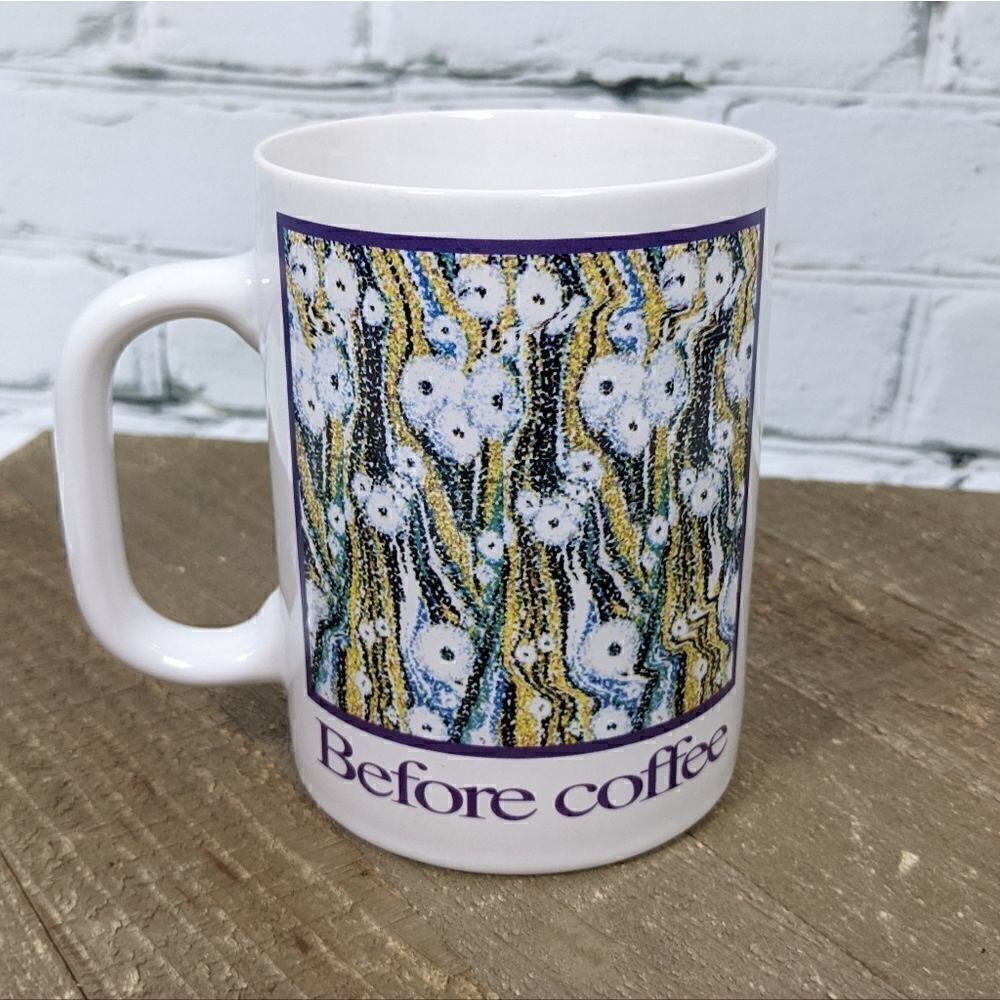 Magic Eye mug, autostereogram mug, art with hidden picture, 90s coffee mug